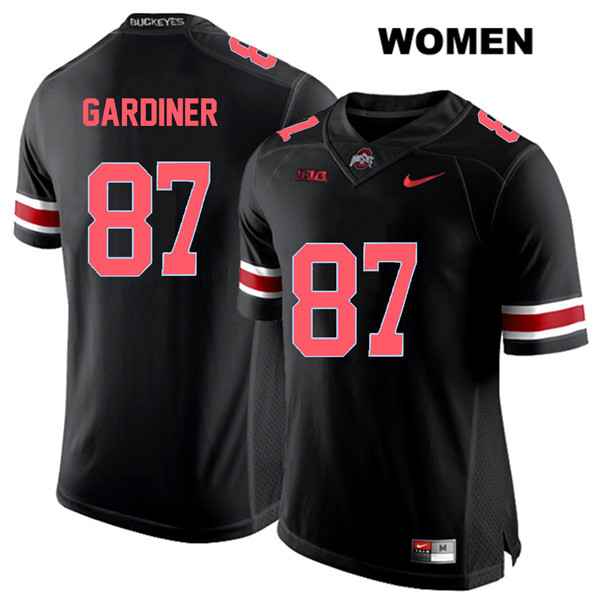 Ohio State Buckeyes Women's Ellijah Gardiner #87 Red Number Black Authentic Nike College NCAA Stitched Football Jersey CC19T13FR